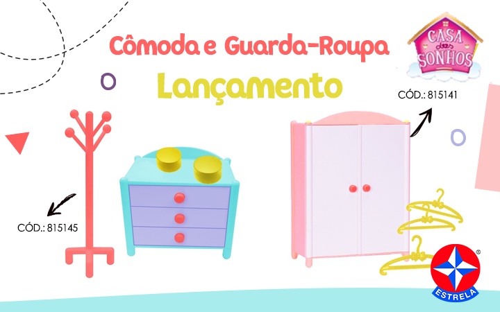 Lançamento - Cômoda e Guarda-Roupa dos Sonhos Lançamento - Cômoda e Guarda-Roupa dos Sonhos