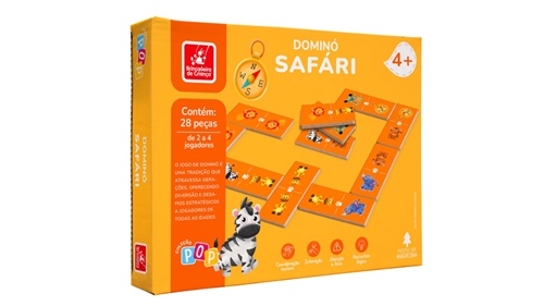 Linha Pop Jogo de Dominó Safari - Brincadeira de Criança
