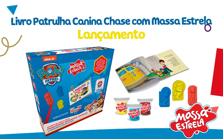 Livro Patrulha Canina Chase com Massa Estrela Livro Patrulha Canina Chase com Massa Estrela