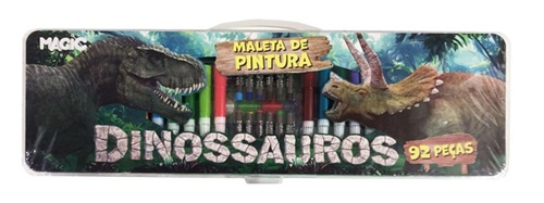 Maleta Kit Escolar Dinossauro 92 Peças - Magic Kids