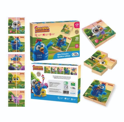 Meu Primeiro Quebra-Cabeça 20 Peças - Galinha Pintadinha -  Pais e Filhos