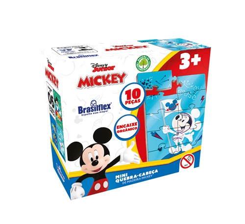 Mini Quebra-Cabeça Mickey - Madeira - Brasilflex