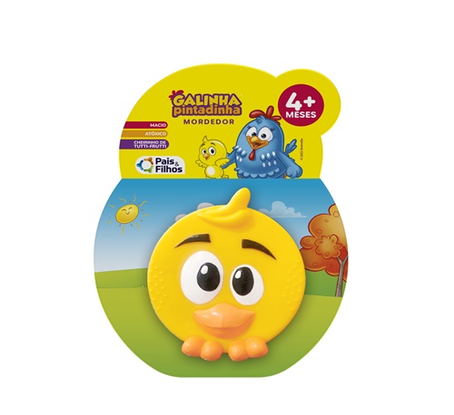 Mordedor Vinil Pintinho Galinha Pintadinha - Pais e Filhos