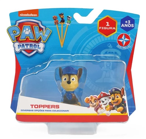Patrulha Canina - Topper Unitário - Chase - Estrela