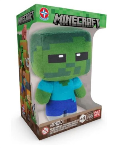 Pelúcia - Minecraft - Zombie - Estrela