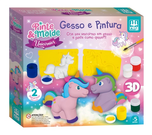 Pinte e Molde Unicórnio - Nig Brinquedos