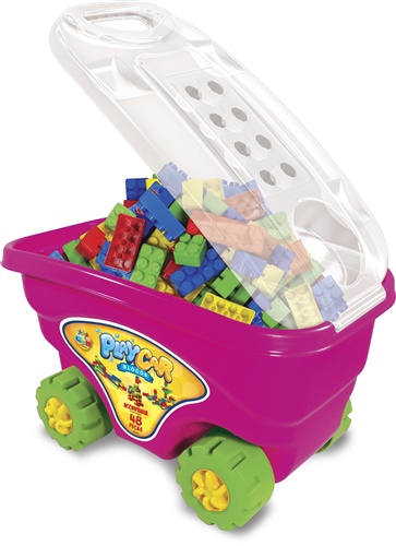 Playcar Blocos - 48 Peças - Rosa - GGB Brinquedos