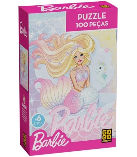 Quebra-Cabeça Brilhante 100 Peças Barbie - Grow