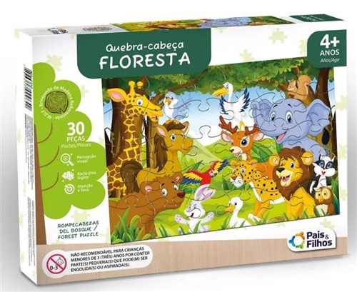 Quebra-Cabeça 30 Peças Madeira - Floresta - Pais e Filhos