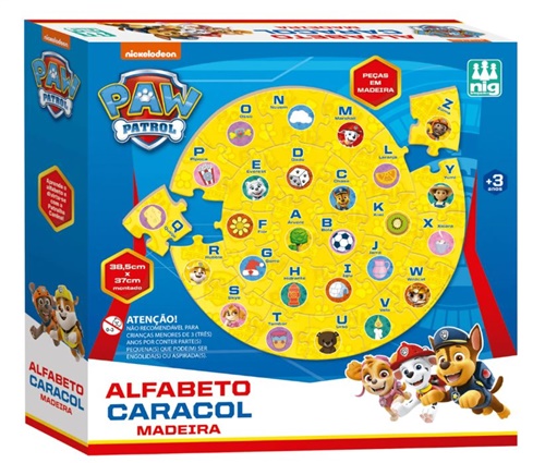 Quebra-Cabeça Alfabeto Caracol - Patrulha Canina - Nig Brinquedos