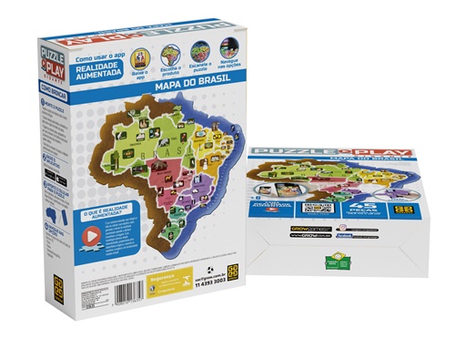 Quebra-Cabeça Puzzle Play Gigante Mapa Do Brasil 45 peças - Grow