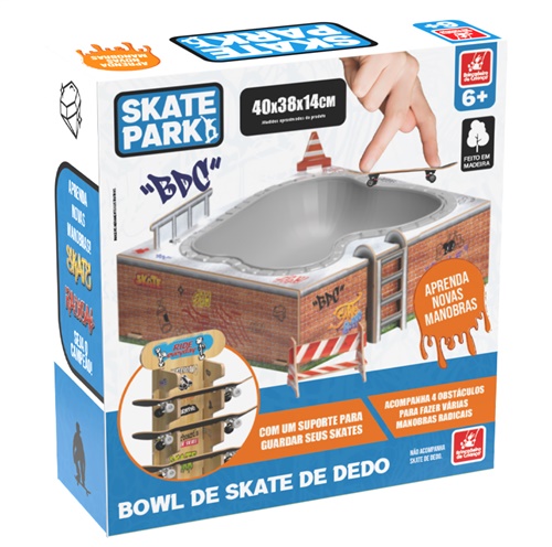 Skate de Dedo Bowl - Brincadeira de Criança