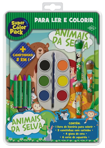 Livro Para Colorir Super Color Pack - Animais da Selva - DCL