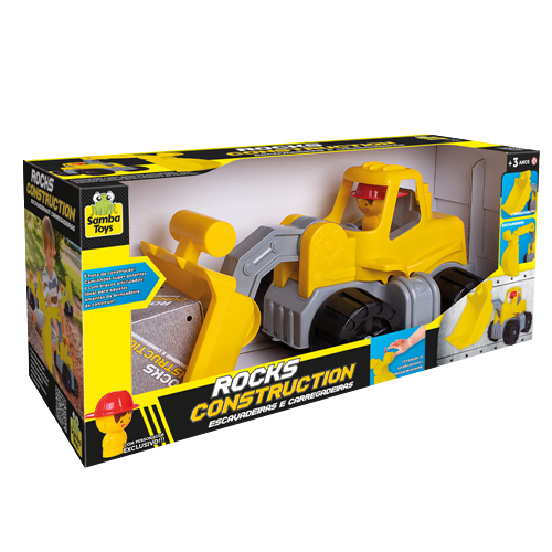 Trator Truck Carregadeira Rocks Construction - Samba Toys