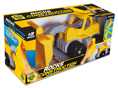 Trator Truck Escavadeira Rocks Construction - Samba Toys